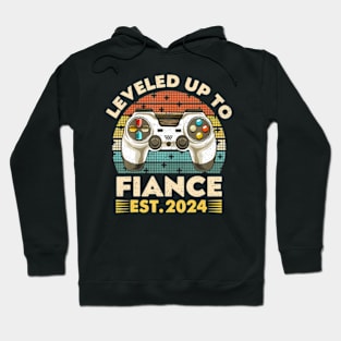 I Leveled Up To Fiance Est 2024 Promoted To Husband Groom Hoodie